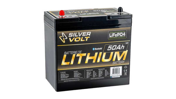 Batterie au lithium rechargeable Lifepo4 50A-12,8V Par Silver Volt