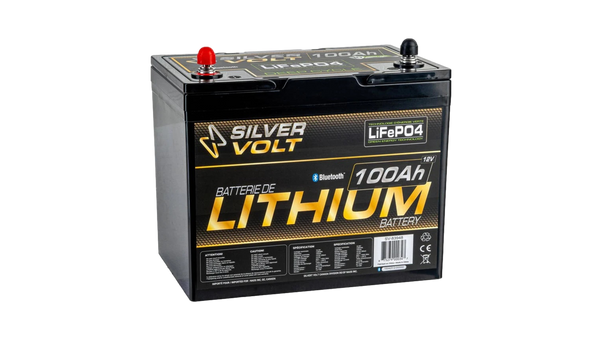 Batterie au lithium rechargeable Lifepo4 100A-12,8V Par Silver Volt