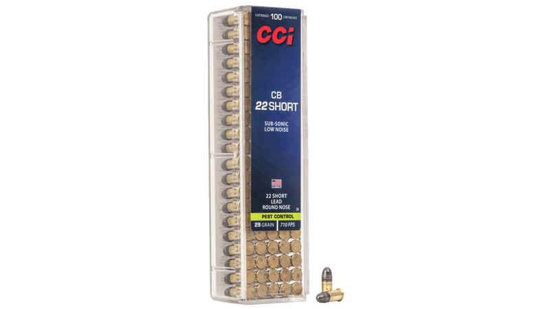 Munitions CCI CB .22 short sub-sonic low noise. Pest control.