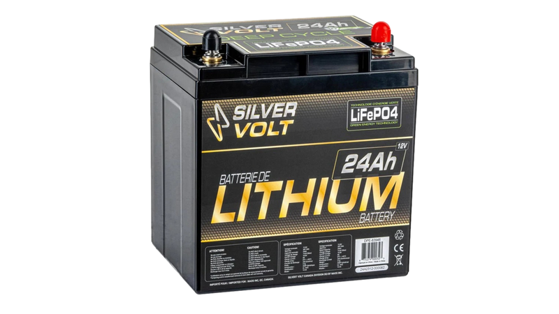Batterie au lithium rechargeable Lifepo4 24A-12,8V Par Silver Volt