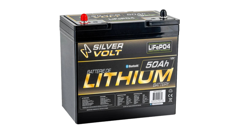 Batterie au lithium rechargeable Lifepo4 50A-12,8V par Silver Volt