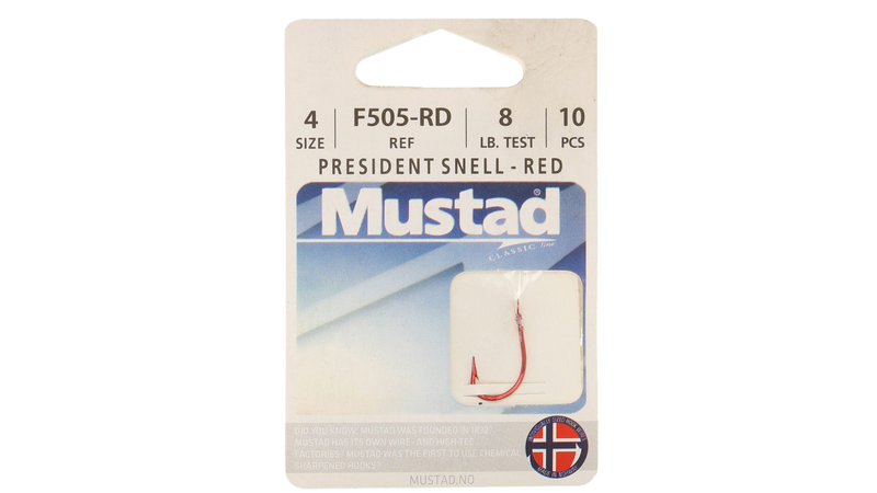 Snelled hooks President Mustad