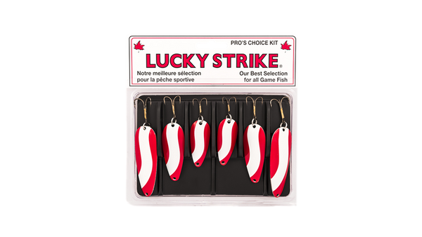 Ensemble de six cuillères rouge et blanche Lucky Strike