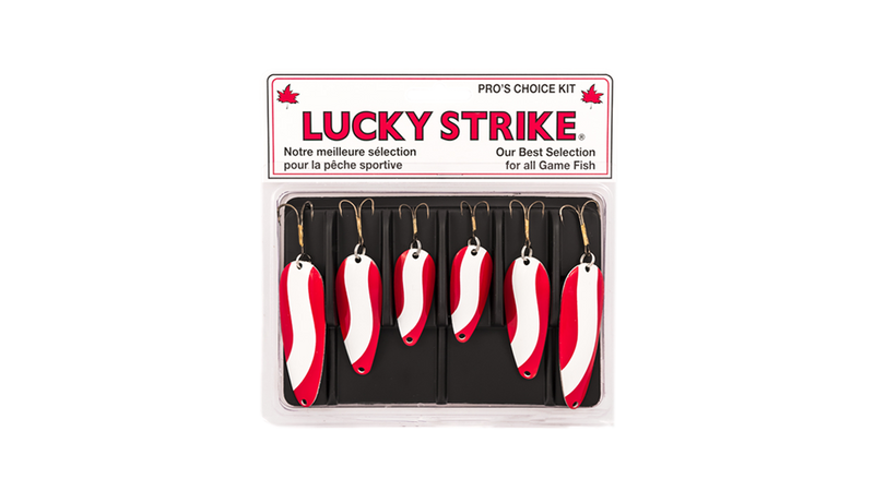 Ensemble de six cuillères rouge et blanche Lucky Strike
