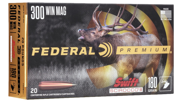 Munitions 300 WIN MAG 180 gr. Swift Scirocco II Federal Premium