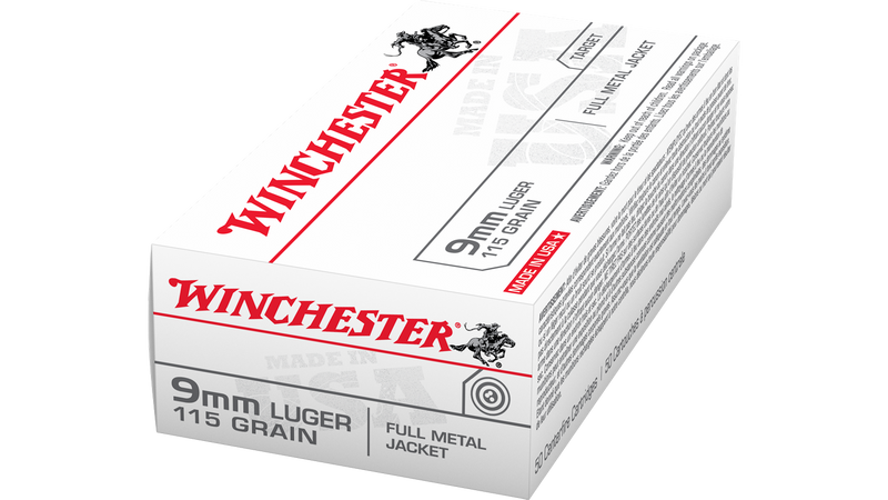 Munition 9mm Luger FMJ 115 gr. de Winchester